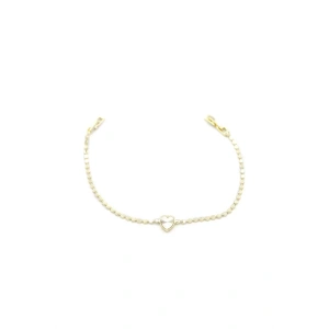 Ezme Zincir Kalp Bileklik - Altın