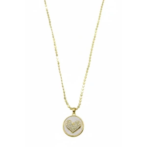 Ezme Zincir Kalp Kolye - Altın