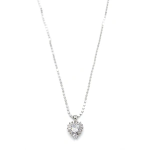 Ezme Zincir Taşlı Kolye - Gümüş