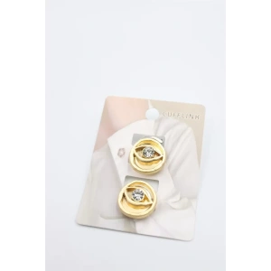 Göz Düğme Broş - Altın