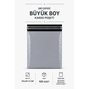 Gri Cepsiz Büyük Boy Kargo Poşeti 35x45+5 Cm 100 Adet