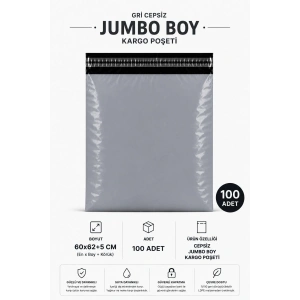 Gri Cepsiz Jumbo Boy Kargo Poşeti 60x62+5 Cm 100 Adet