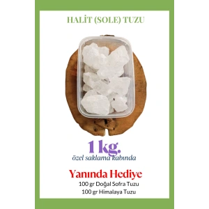 Halit Kristal Himalaya Tuzu 1 Kg. Berrak Kristal Tuz - Kristal Sole Tuzu Halit Tuz 1000 Gr. - HEDİYELİ