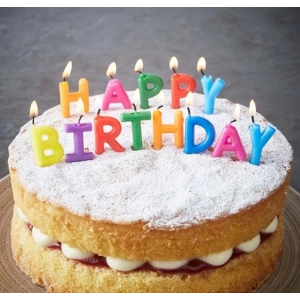 Happy Birthday Yazılabilen Rengarenk Doğum Günü Mumu