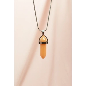 Himalaya Doğal Taşı Zincirli El Yapımı Tasarımlı Kolye Uç: 3,5 cm Zincir: 20 cm Kutulu