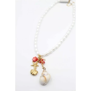 İnci Charm Kolye - Beyaz