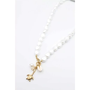 İnci Charm Kolye - Beyaz