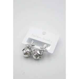 İnci Kelebek Küpe - Gümüş