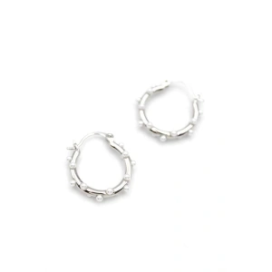 İncili Halka Küpe - Gümüş