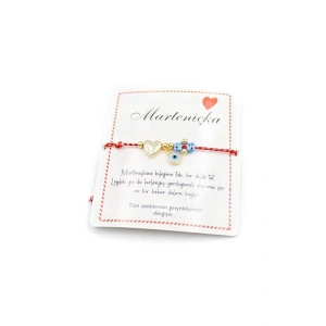 Kalp Marteniçka Bileklik - Kırmızı