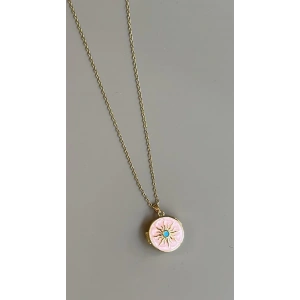 Kapaklı Güneş Kolye - Pembe