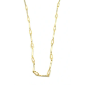 Kapsül İncili Zincir Kolye - 14K Altın