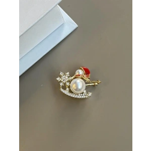 Kardan Adam Broş - Beyaz