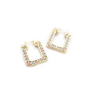 Kare Nazar Küpe - Altın