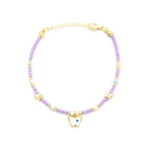 Kelebek Boncuk Bileklik - Mor