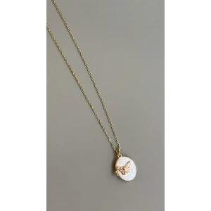 Kelebek Kapaklı Kolye - Altın