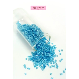 Kesme Cam Boncuk 2mm - 20 Gram - Mat Mavi -BNC338