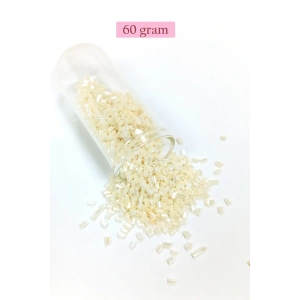 Kesme Cam Boncuk 2mm - 60 Gram - Krem - BNC384