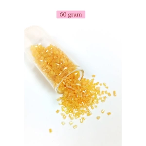 Kesme Cam Boncuk 2mm - 60 Gram - Şeffaf Koyu Sarı - BNC361