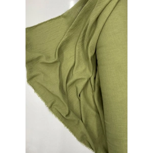 Keten Kumaş - Organik Kumaş - Perde Kumaşı - Ince Keten - Kıyafet Için Kumaş Örtü Haki Yeşil 82