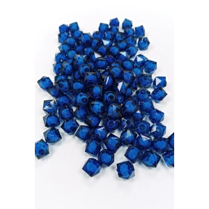 Küp Boncuk İçten Boncuklu Bileklik Çanta Boncuğu 10 mm 50 gr Koyu Mavi - BNC453