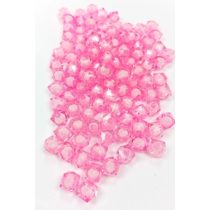 Küp Boncuk İçten Boncuklu Bileklik Çanta Boncuğu 10 mm 50 gr Pembe - BNC459