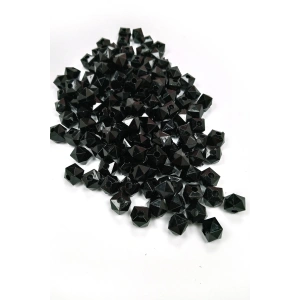 Küp Boncuk İçten Boncuklu Bileklik Çanta Boncuğu 10 mm 50 gr Siyah - BNC457