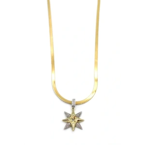 Kuzey Yıldızı İtalyan Zincir Kolye - Altın
