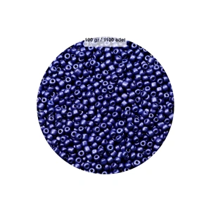 Lacivert Renk 4 mm Yaklaşık 1100 adet / 100 gram Cam Boncuk Oya Yazma Bileklik ve Kolye