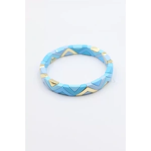 Lastikli Porselen Bilezik - Mavi