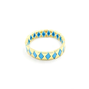 Lastikli Porselen Bilezik - Mavi