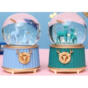 Mavi-yeşil Geyik Kar Küresi Küçük Boy