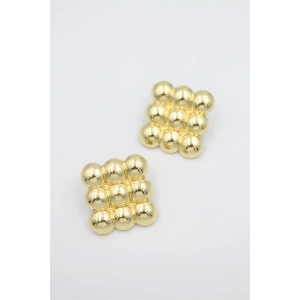 Metal Kare Küpe - Altın