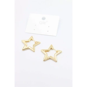 Metal Yıldız Küpe - Altın