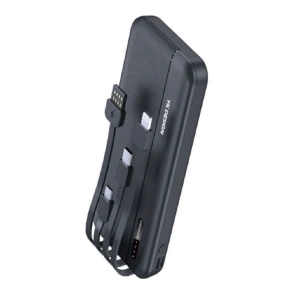 Mey İthalat®  10000 mAh Micro Type-C USB Lightning 4 Kablolu Hızlı Kablosuz Şarj Powerbank