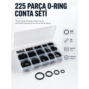 Mey İthalat® 225 PCS O-Ring Conta Seti Profesyonel Tamir, Bakım ve Sızdırmazlık Çözümü
