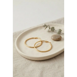 Mey İthalat® 316L Çelik Gold Renk 36 mm Halka Küpe