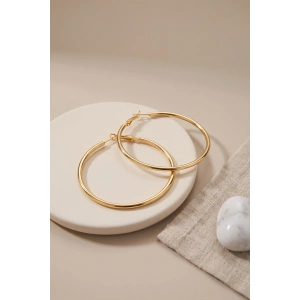 Mey İthalat® 316L Çelik Gold Renk 46 mm Halka Küpe