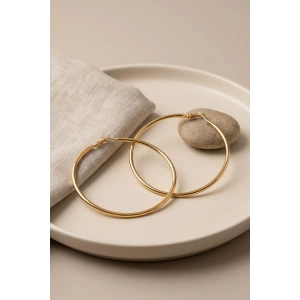 Mey İthalat® 316L Çelik Gold Renk 66 mm Halka Küpe