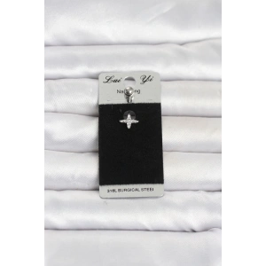 Mey İthalat® 316L Cerrahi Çelik Yıldız Model Zirkon Taşlı Göbek Piercing