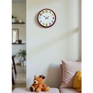 Mey İthalat® 36 Cm Kırmızı Çocuk Odası Duvar Saati