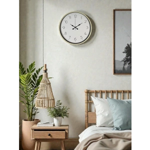 Mey İthalat® 36 Cm Krem Sade Dekoratif Duvar Saati