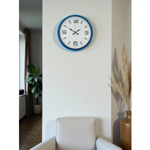 Mey İthalat® 36 Cm Mavi Dekoratif Duvar Saati