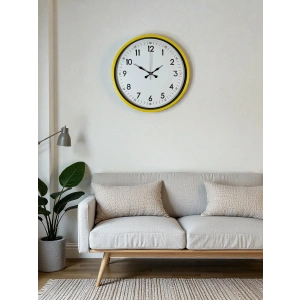 Mey İthalat® 36 Cm Sarı Dekoratif Duvar Saati