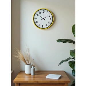 Mey İthalat® 36 Cm Standart Sarı Duvar Saati