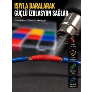 Mey İthalat® 560 Makaron Seti Elektrik ve Elektronik Kablo İzolasyon Tamir Seti
