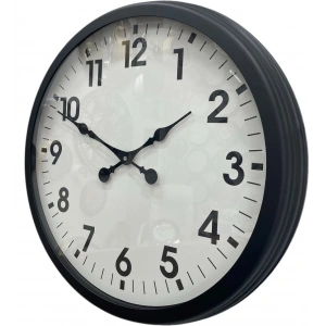 Mey İthalat® 60 cm Siyah Metal Duvar Saati