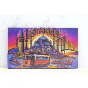 Mey İthalat® Ahşap İstanbul Temalı Magnet - Model 9