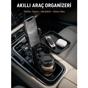 Mey İthalat® Araç Konsolu İçin Telefon Tutuculu Bardaklık Düzenleyici