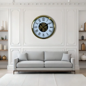 Mey İthalat® Aurelius Gold 60 Cm Çarklı Duvar Saati